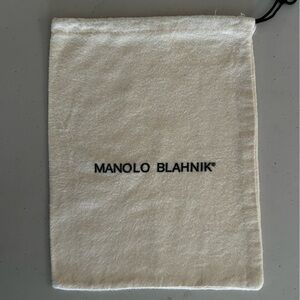 MANOLO BLAHNIK Shoe Dust Bag Draw String Cream Color 10”x13” Pre-Owned